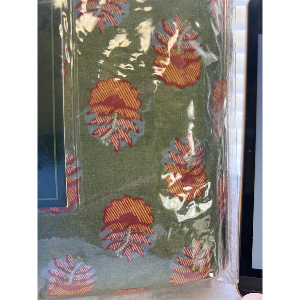 Ralph Lauren Village Mews Border Green Multicolor Bedskirt King Made In USA New - Picture 3 of 5